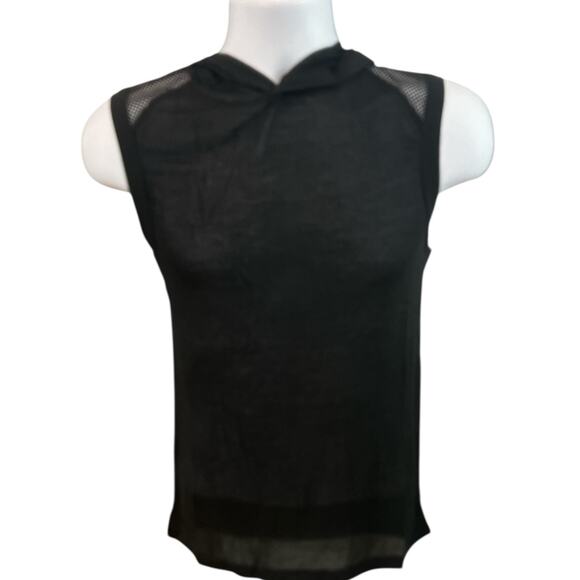 Andrew Christian City Mesh Burnout Sleeveless Hoodie Black Large - Picture 9 of 15